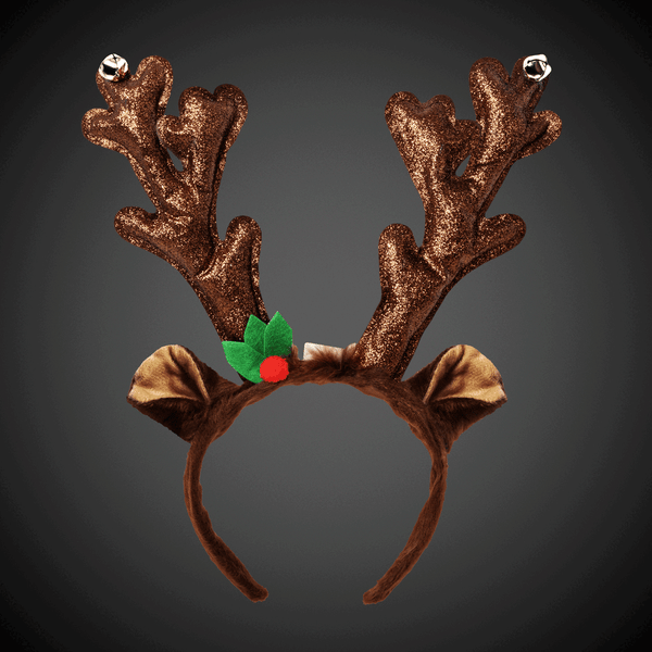 LED Light Up Flashing Reindeer Antlers Headband