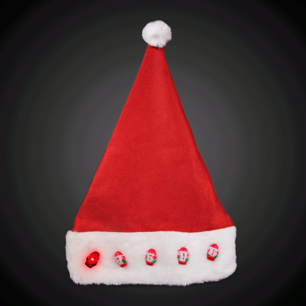 LED Light Up Flashing Santa Hat