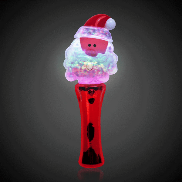 LED Light Up Flashing Santa Spinner Wand