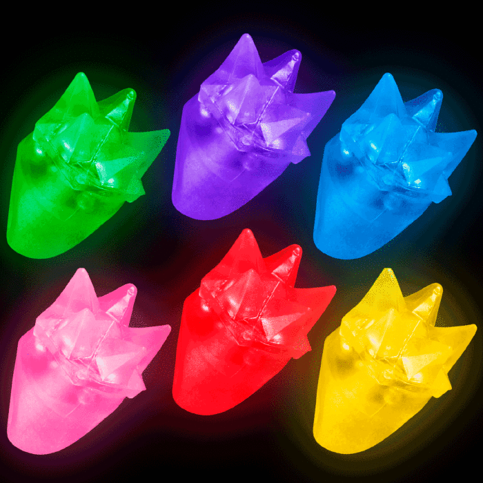 LED Light Up Flashing Spike Rings - Assorted