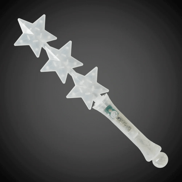LED Light Up Flashing Triple Star Wand