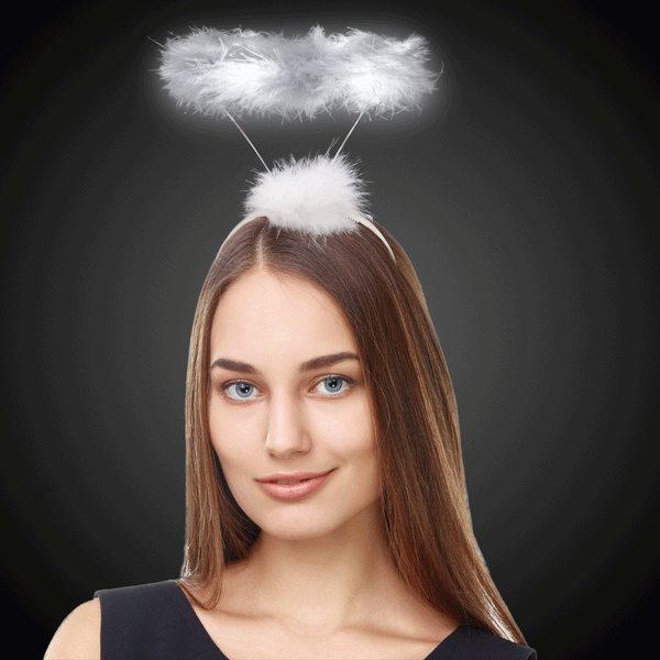 LED Light Up Flashing White Angel Halo Headband