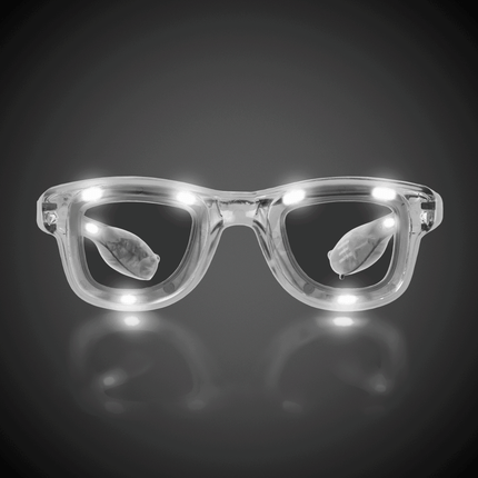 LED Light Up Flashing White Retro Sunglasses