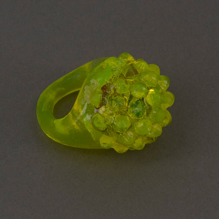 LED Light Up Flashing Yellow Jelly Bumpy Rings