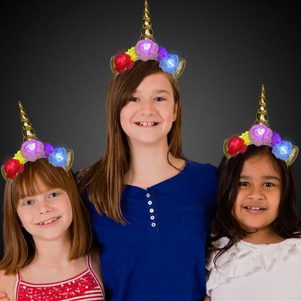 LED Light Up Gold Horn Unicorn Headband