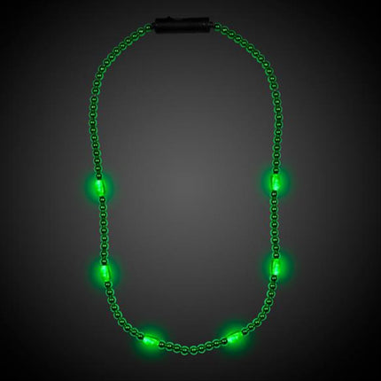 LED Green 30 Inch Beaded Necklace