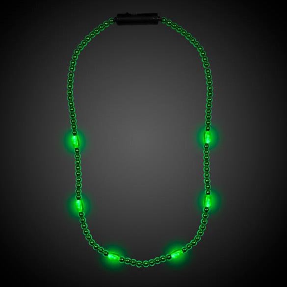 LED Green 30 Inch Beaded Necklace