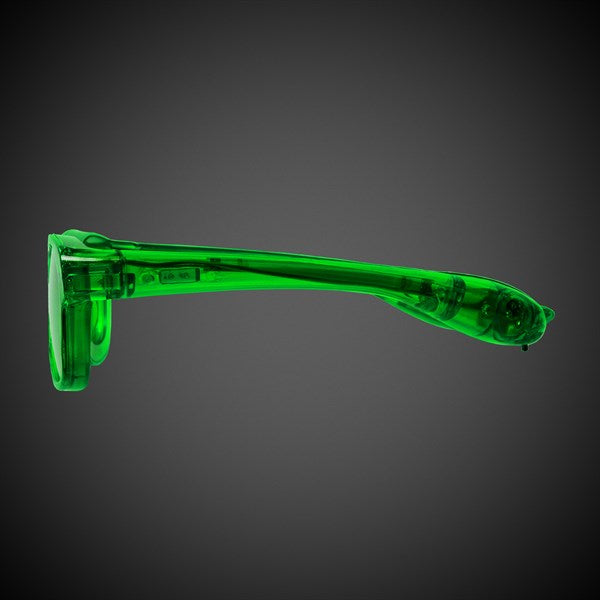 LED Light Up Green Retro Glasses