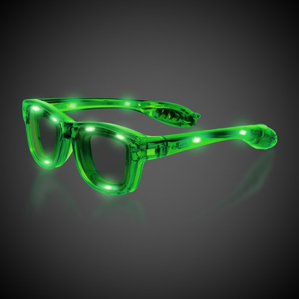 LED Light Up Green Retro Style Sunglasses