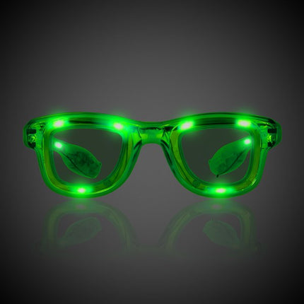 LED Light Up Green Retro Sunglasses