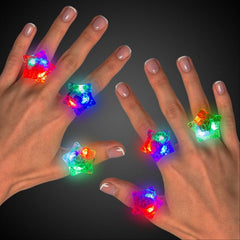 LED Light Up Love Star Jelly Rings
