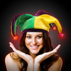 LED Light Up Mardi Gras Velvet Jester Hat