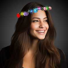 LED Light Up Multi-Color Roses Halo Headband