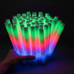 LED Light Up 18 Inch Multicolor Foam Stick Batons - Pack of 96 Sticks