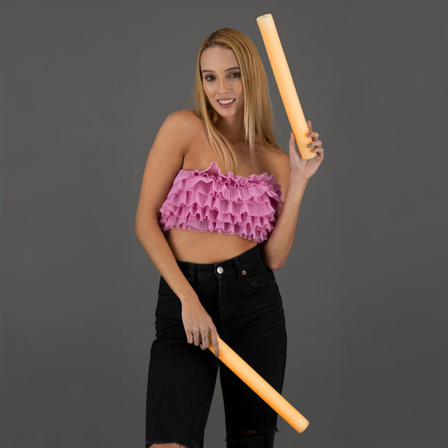 LED Light Up Flashing Orange Foam Sticks