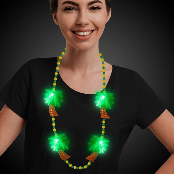 LED Light Up Palm Trees Bead Necklace