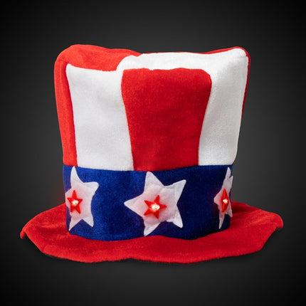 LED Light Up Patriotic Top Hat