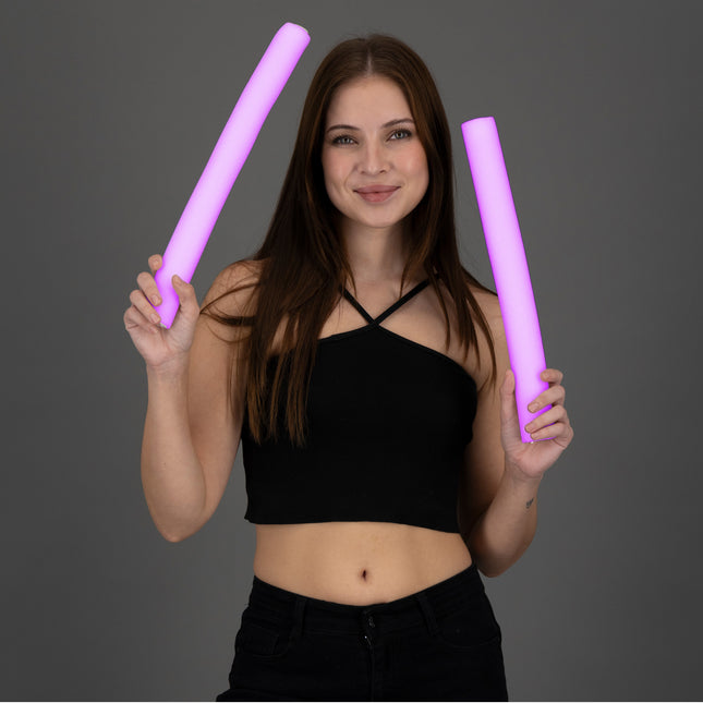 LED Light Up Flashing Pink Foam Sticks