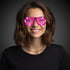 LED Light Up Pink Slotted Glasses