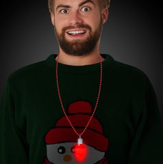 LED Light Up Red Bulb Bead Necklace