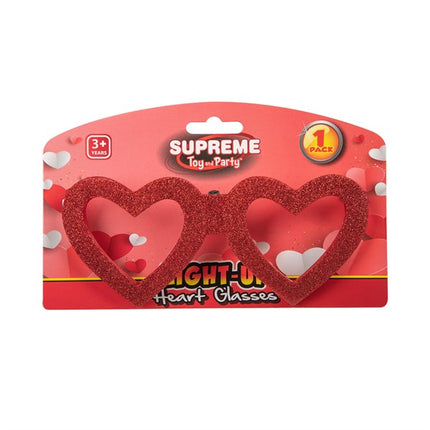 LED Light Up Red Heart Glasses