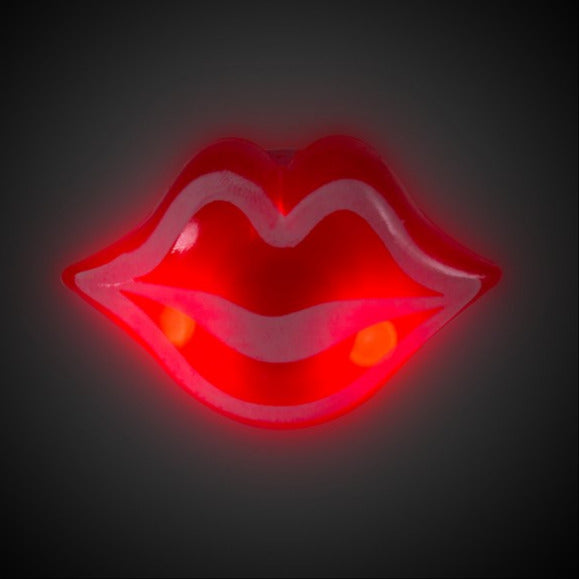 LED Light Up Red Lip Jelly Rings - Assorted