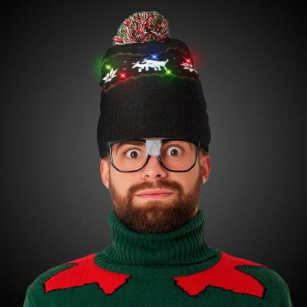 LED Light Up Reindeer Knit Beanie