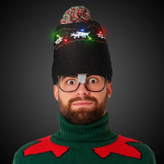 LED Light Up Reindeer Knit Beanie