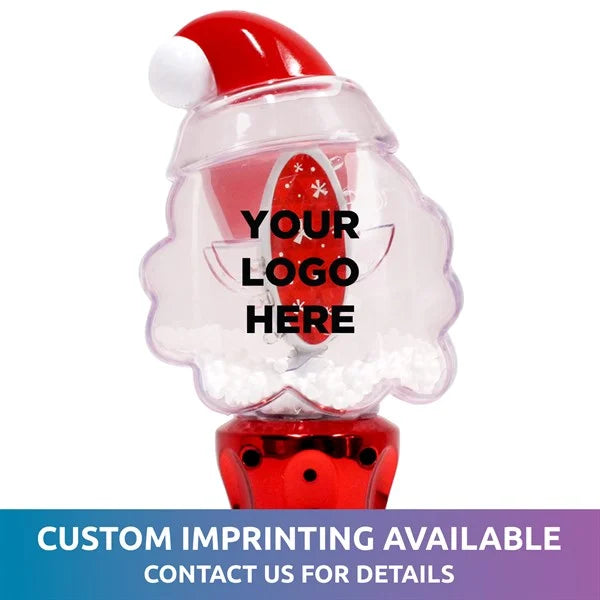 LED Light Up Santa Spinner Wand - Custom Imprinting