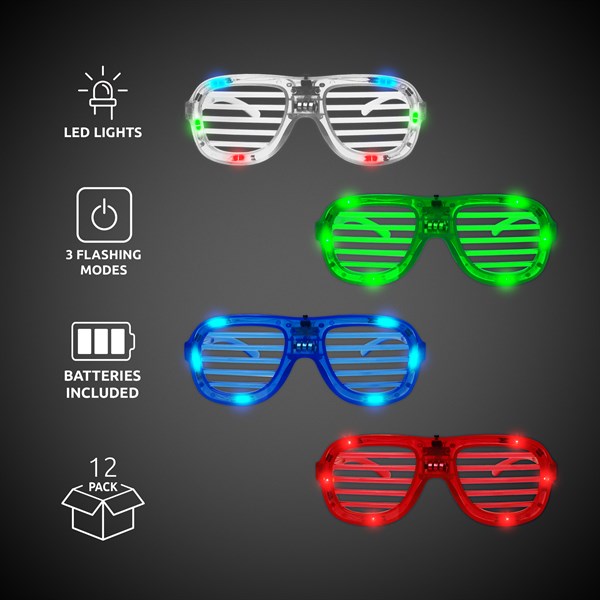 LED Light Up Slotted Shades - Assorted