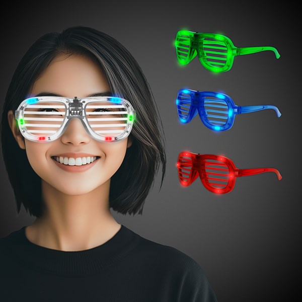 LED Light Up Slotted Shades - Assorted Pack of 12 Glasses
