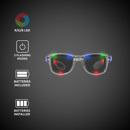 LED Light Up Square Frame Sunglasses - Details