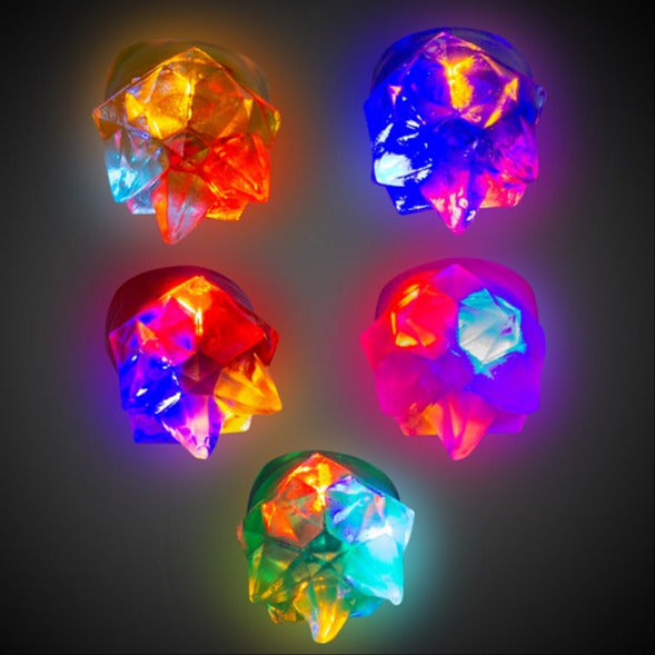 LED Light Up Star Spike Jelly Rings - Pack of 24