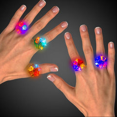 LED Light Up Star Spike Jelly Rings