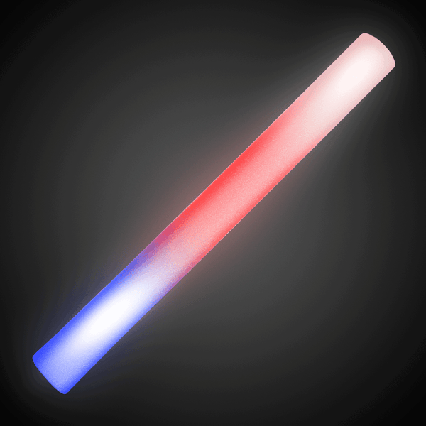 LED Light Up Tri-Color Red Blue And White Foam Sticks