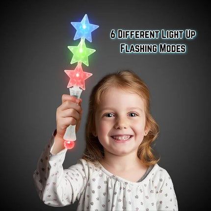 LED Light Up Triple Star Wand