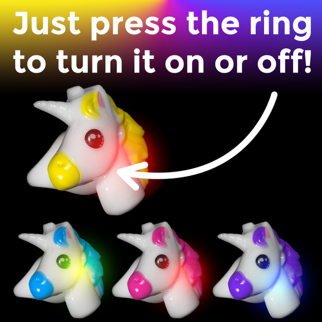 LED Light Up Unicorn Rings - Assorted