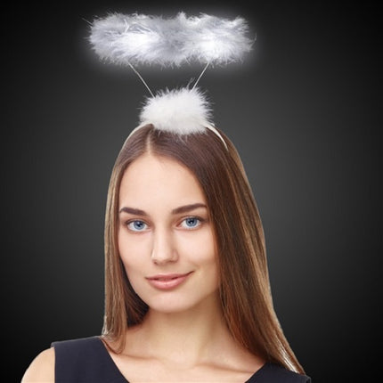 LED Light Up White Angel Halo Headband