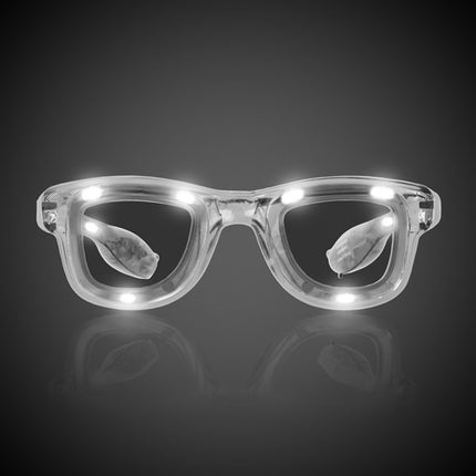 LED Light Up White Retro Style Sunglasses