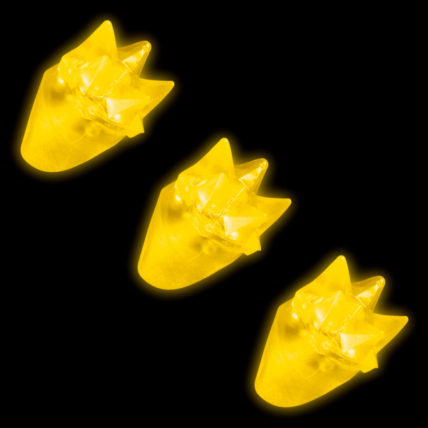 LED Light Up Flashing Yellow Spike Rings