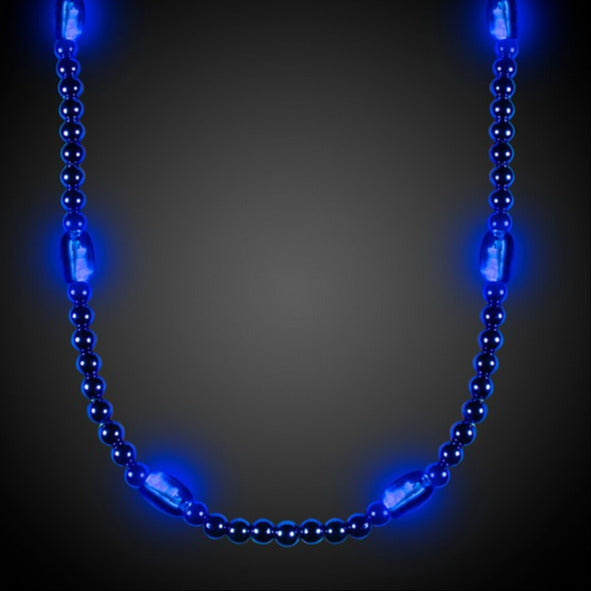LED Light Up Blue Beaded Necklace
