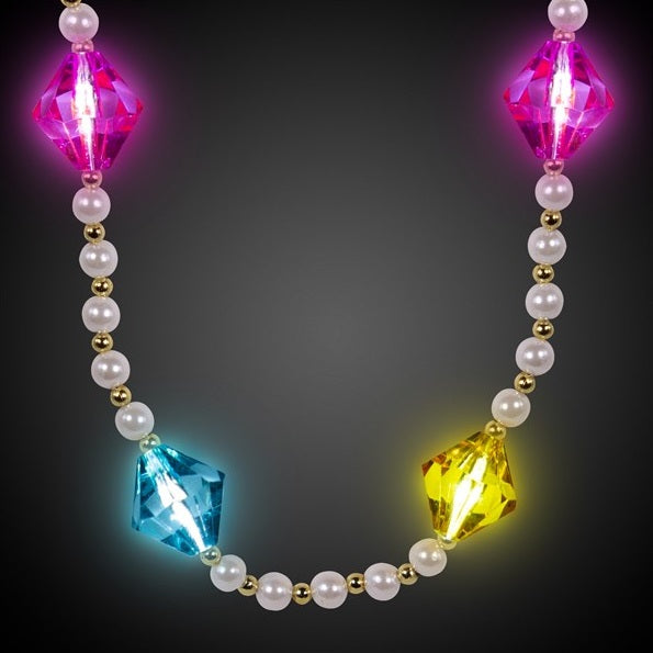 LED Lighted Disco Diamonds Bead Necklace