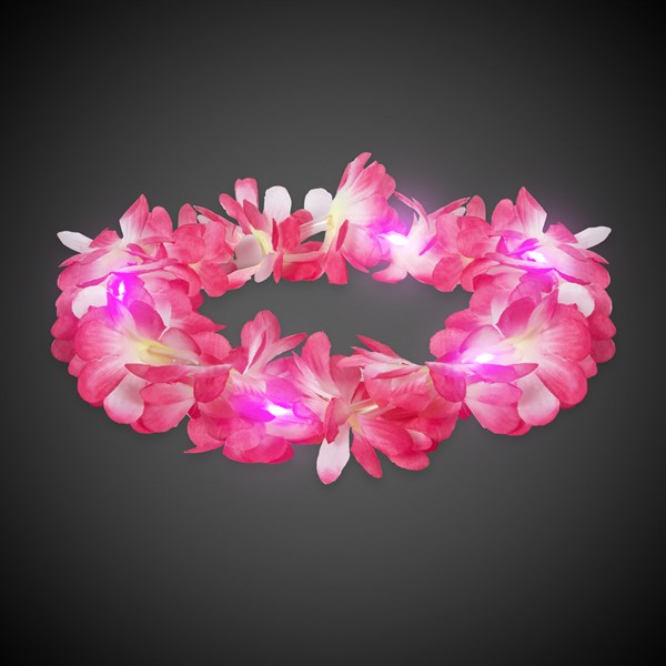 LED Lighted Pink Flowers Halo Lei Headband