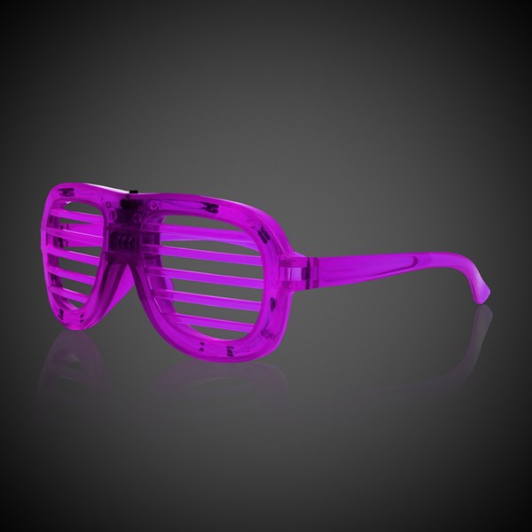 LED Lighted Purple Slotted Glasses
