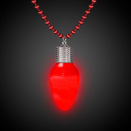 LED Lighted Red Bulb Bead Necklace