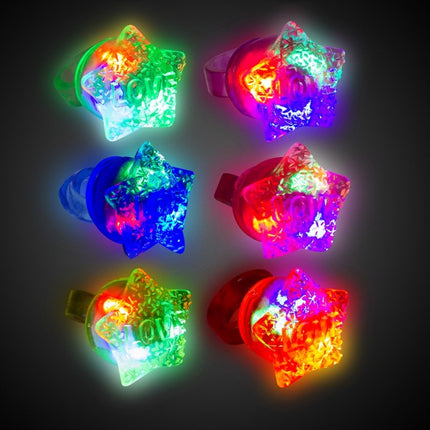 LED Light Up Love Star Jelly Rings