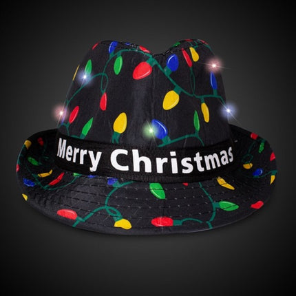 LED Merry Christmas Fedora Hat