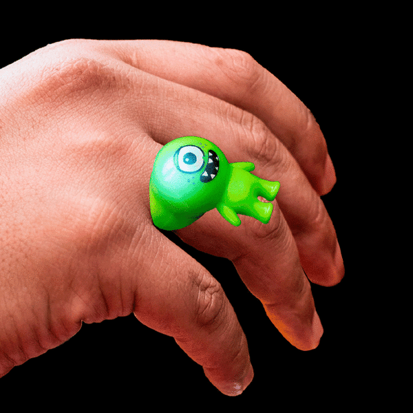 1 Light Up Green Monster Ring