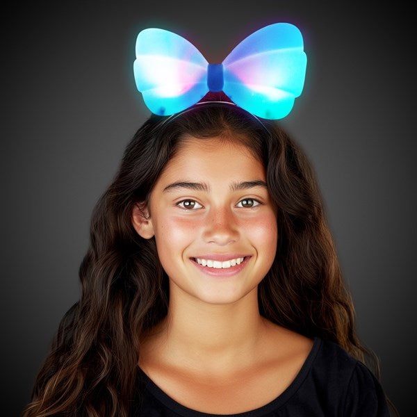 LED Multi-Color Light Up Flashing Hair Bow Headband
