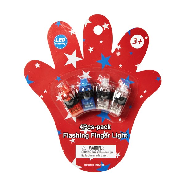 LED Patriotic Finger Lights - Pack of 4